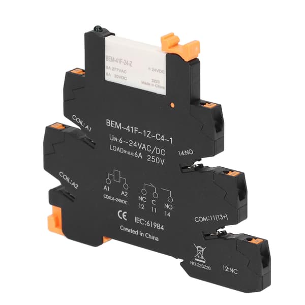 DC Control AC Ultratyndt Relæ DIN-skinne Montering Solid State Relæmodul SPDT Kontakt 6A 6-24V