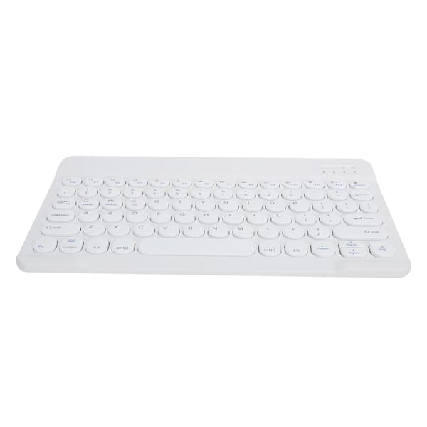 Trådløst Bluetooth-tastatur til tablet, smartphone, computer, rund tastehætte, 10 tommer, hvid