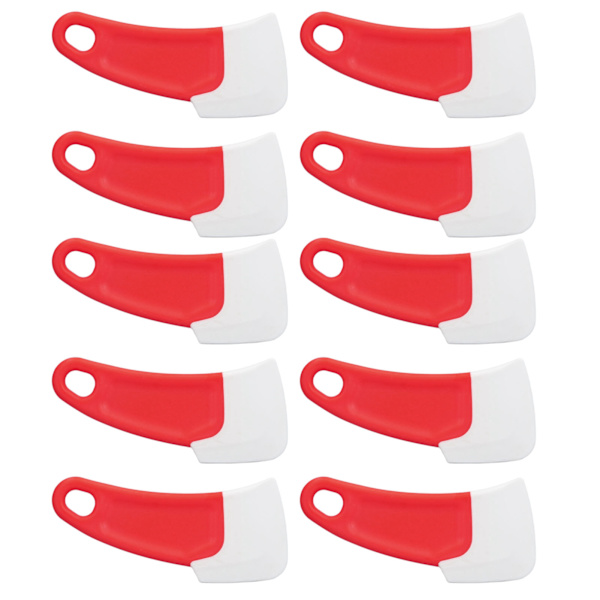 10 stk. Silikonespatel Fleksibelt Krog Hul Design PP Håndtag Køkken Silikonespatel til Kage Pasta Bagning Madlavning Rød
