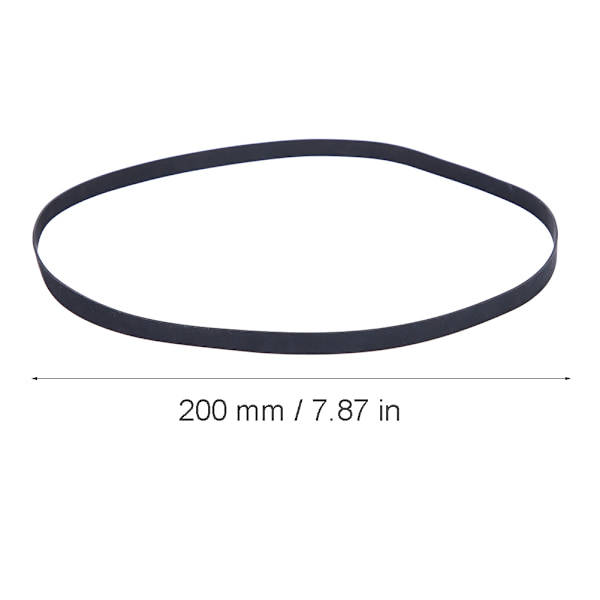 Sort gummipladespillerbælte med god elasticitet fonografpladespillerbælte (200 mm)
