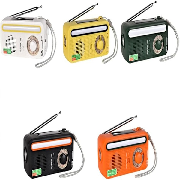 Multifunktionsradio för nödsituationer Handvev Solar USB-laddning AMFMSW Lättuppgraderingsradio AMFMSW Radio, Orange