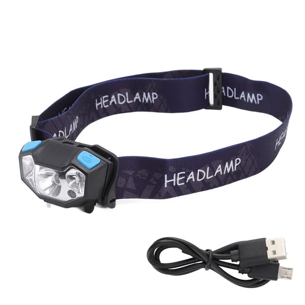 LED-hodelykt 5 lysmoduser USB-lading Lettvekts sensorhodelykt LED-hodelys for utendørs camping