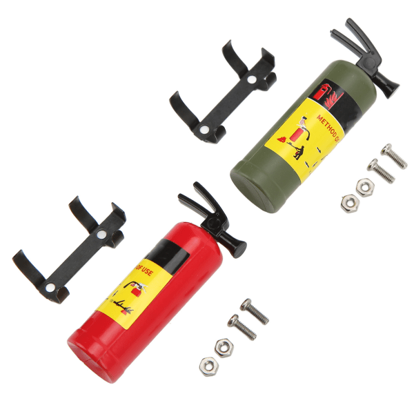 RC-autosimuloitu palosammutin, minikoristesammutin AXIAL RC-autojen koristeluun, punainen ja vihreä