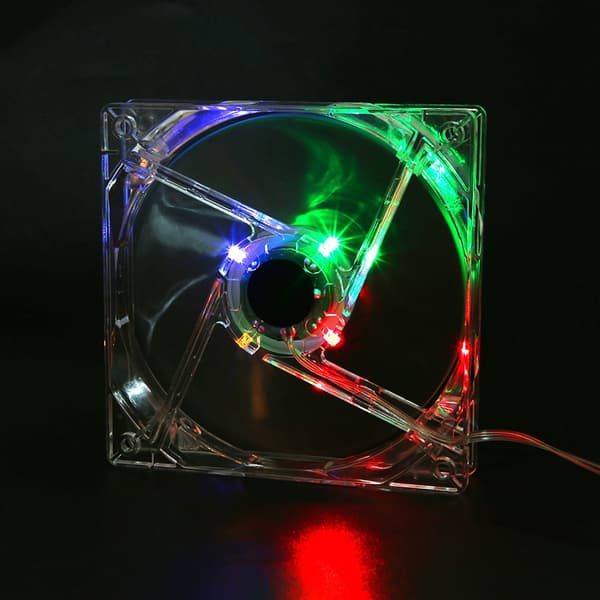 12 cm USB LED Gennemsigtig Farverig Lys Køleventilator PC Computer CPU Køleventilator