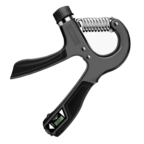 Grip Strength Trainer med Räknare Justerbar Styrka Elektronisk Handgreppstränare Underarms Tränare med Handskar Svart