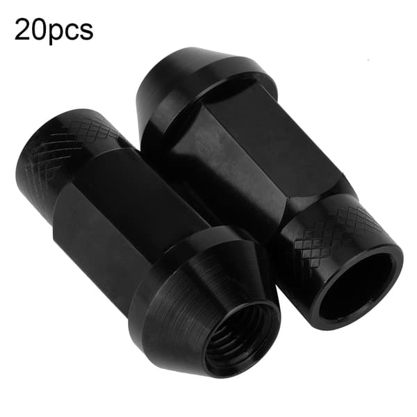 20 stk. M12x1,5 Universal Aluminium Bil Hjulmutter Låsemuttere 50mm Lengde