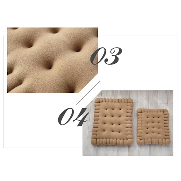 Stolesæde Pude Tyk Blød Elastisk Komfortabel Biscuit Form Plys Stolesæder til Kontor Spisestue Sofa Brun 40x45cm