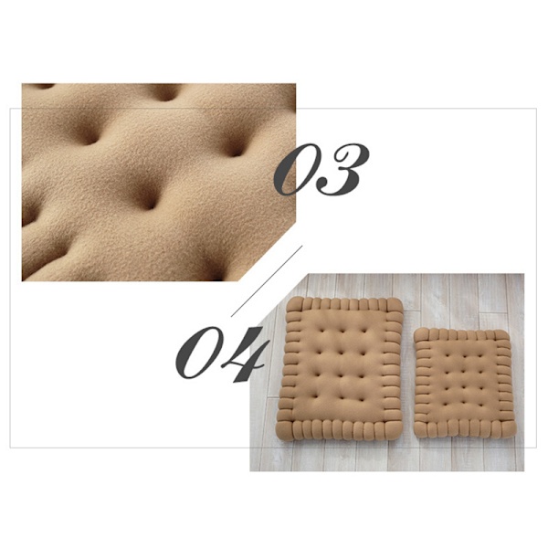 Stolsitskudde Tjock Mjuk Elastisk Bekväm Biscuit Form Plysch Stolsdynor för Kontor Matsal Soffa Brun 40x45cm