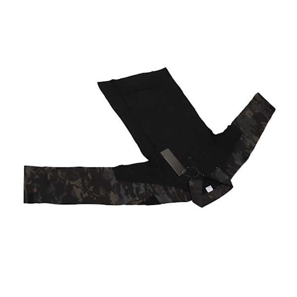 Combat Shirt Långärmad Dragkedja Unisex Bomull Polyester Andningsbar med Armbågsskydd Axel Ficka Combat Kläder för Cosplay Camo Svart M