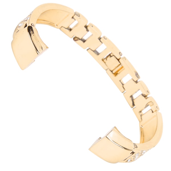 Armband i rostfritt stål för kvinnor med strass, handledsdekoration för Fitbit Gold