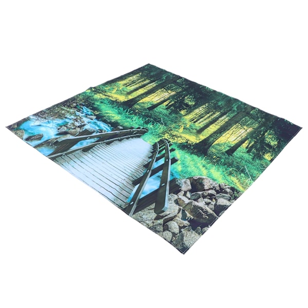 Polyester Gobelin Skovlandskab Mønster Vægophæng Tæppe Soveværelse Sovesal Dekorationer 150x150cm