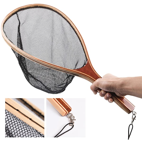 Perhokalastuslaskuverkko Trout Bass Nylon Mesh Catch ja vapauta kalaverkko