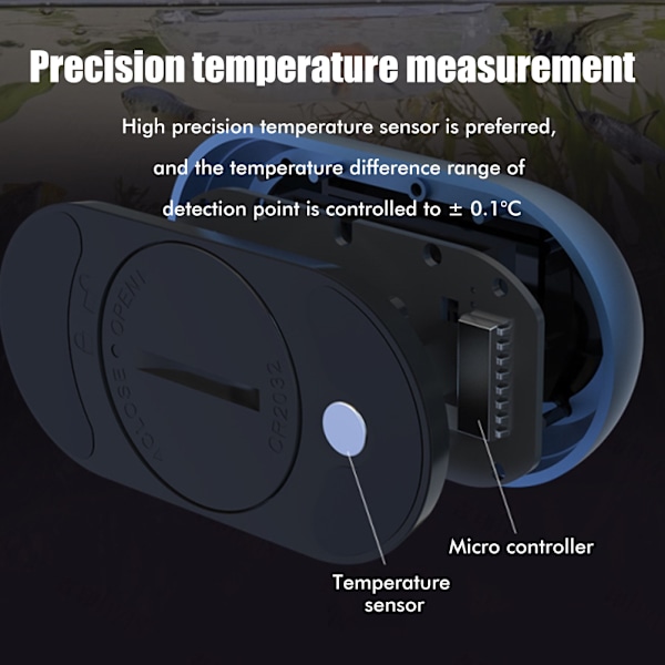 Digital akvarie termometer med LCD-skärm Hög sensor Mini fisk tank termometer