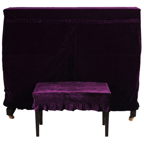 Vertikal Piano Full Dust Cover Enkel krakk Deksel Lilla Pleuche Macrame Decoration