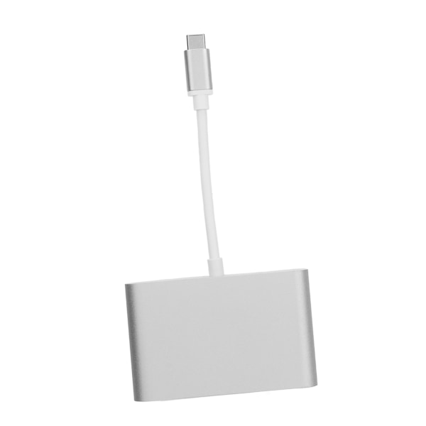 USB 3.1 Type C - VGA-sovitin Hub PD 3 in 1 -telakointiasema Alumiininen Type C - VGA-sovitin Hopea