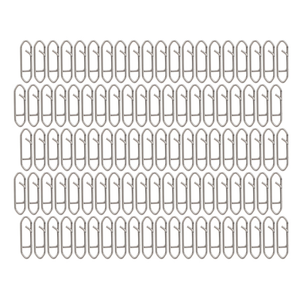 100 st Fishing Power Clips Link Rostfritt stål Snabbväxlingshastighet Clips Connector L