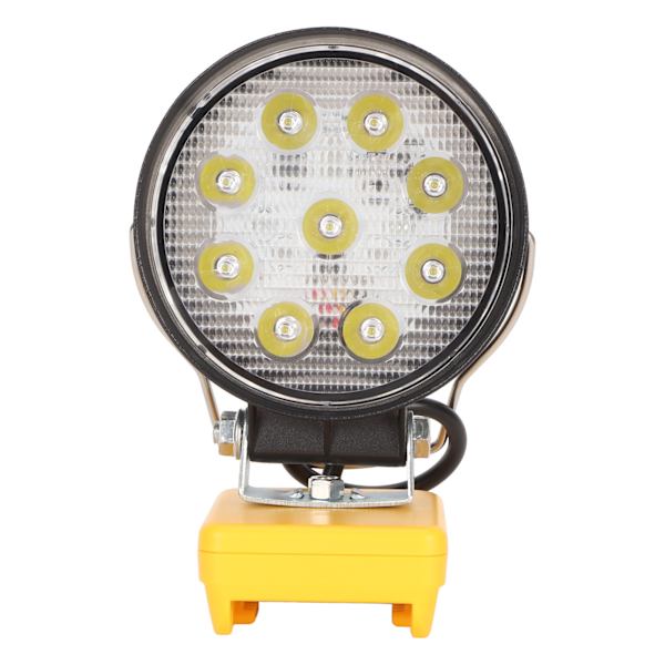 LED-arbetsljus 27W Runt Dual Level Justerbart aluminiumhus Snabb värmeavledning för 18V till 20V litiumbatterier