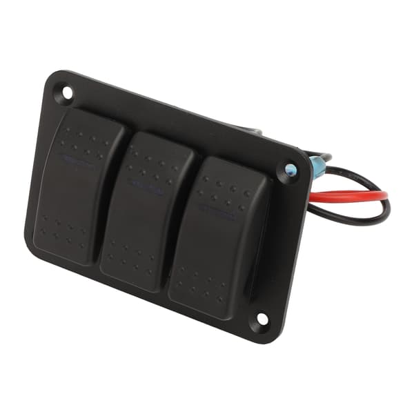 3-veis vippebryterpanel IP65 Vanntett 12V 24V Blått Lys Universal Marinebåt Lastebil