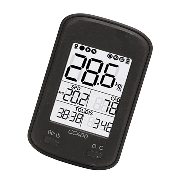 CC400 GPS Cykeldator Trådlös Vattentät Cykelhastighetsmätare Odometer Cykeldator med Automatisk Bakgrundsbelysning