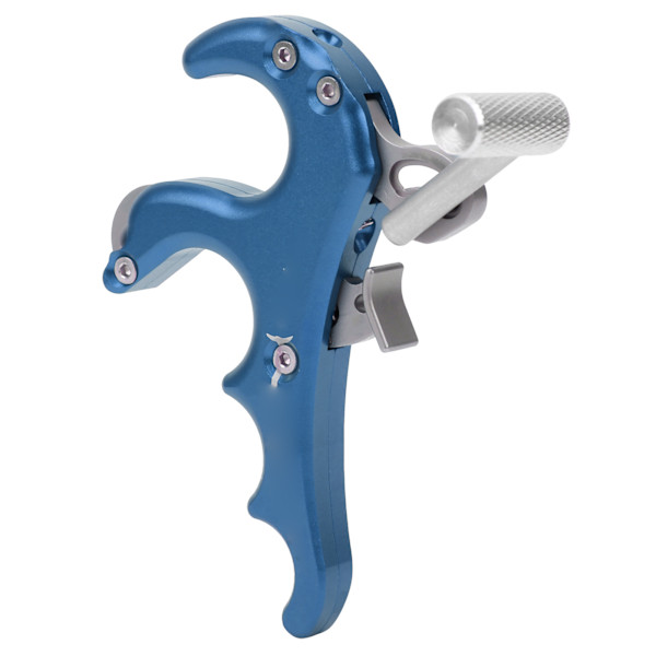 Metallfrigjøringshjelpemidler Fire fingre Grip Tommelskyvel Trigger Compound Bue Tilbehør blå