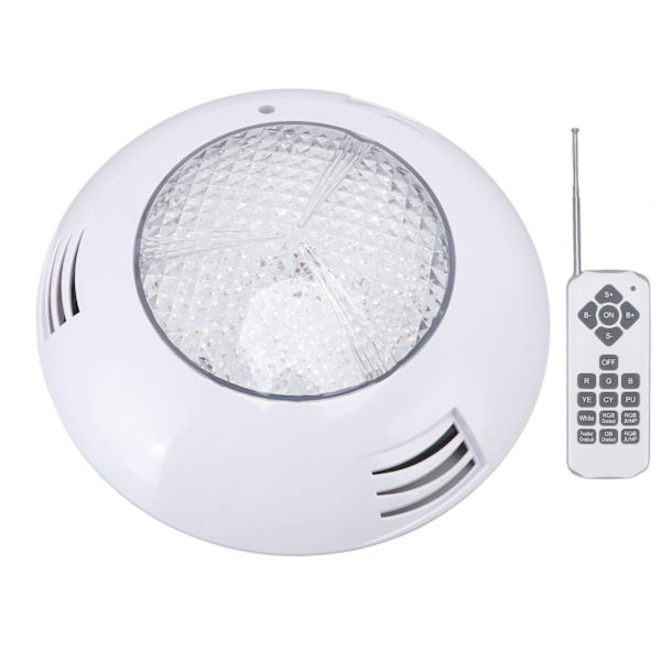 LED-poollampor AC12V RGB-fjärrkontroll IP68 Vattentät Hög transmittans Hållbar ABS PC Akvarium Poollampa 12W