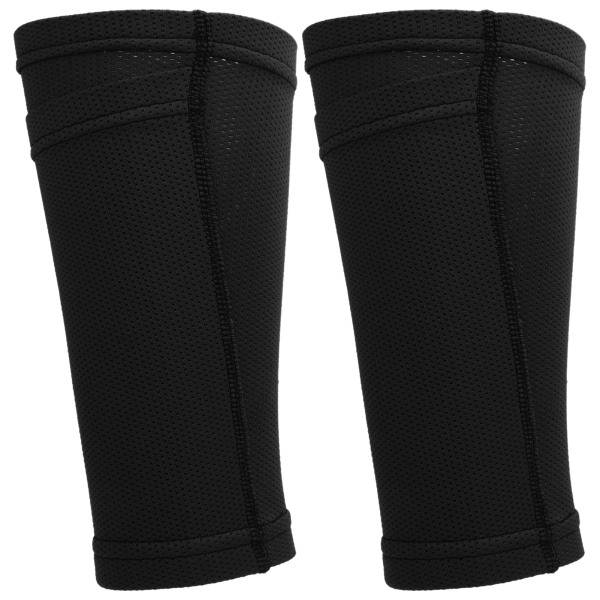 1 pari jalkapallon säärisuojan sukat kaksikerroksiset säärisuojat jalkapalloharjoitteluun BlackYouth / M