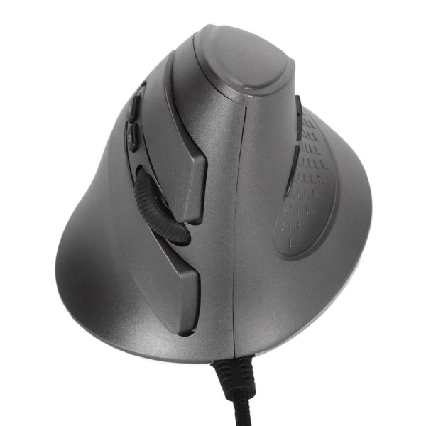 Vertikal mus 7 programmerbara knappar RGB 11 Ljuslägen Justerbar DPI Trådbunden Ergonomisk vertikal mus för Game Player Grå