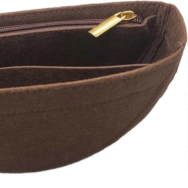 Väskorganiseringsinlägg Designerorganiseringsväskfoder för axelväska Coffee Zipper