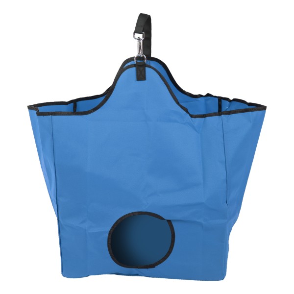 Hay Bag 600D Oxford Cloth Stor kapasitet sammenleggbar hestematerhalmpose med krok for utendørs blå