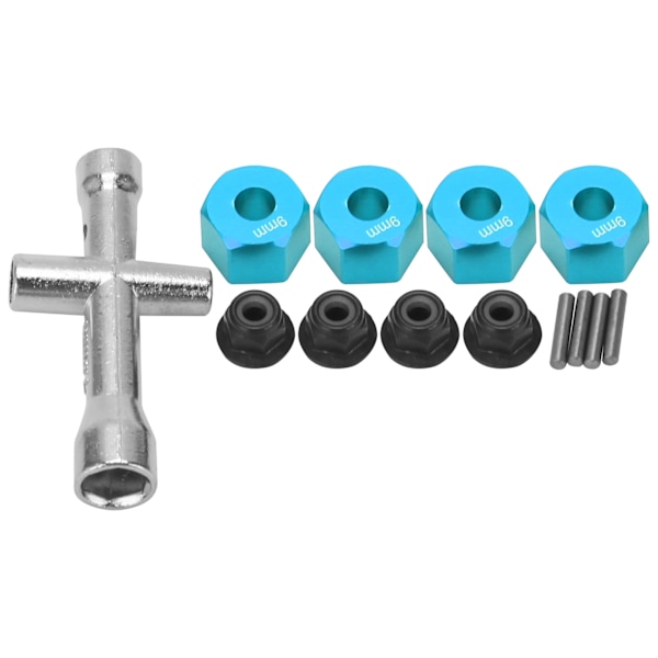 12 mm:n pyörän kuusioakselisovitin 9 mm paksu M4-laippa lukkomutterit set 1/10 RC CarBluelle