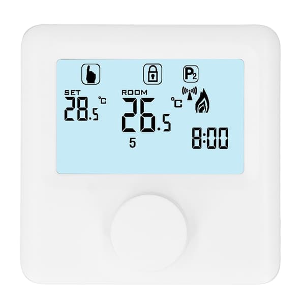 Digital temperaturkontroller LCD-skjerm programmerbar termostat for kjele hvit 30-230VDC