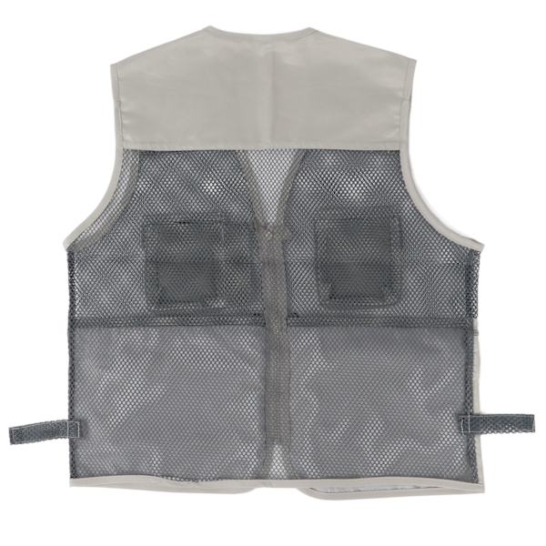 Militær Vest Holdbar Åndbar Multi Lomme Mesh Fiskevest til Udendørs Aktiviteter XXL Fransk Grå