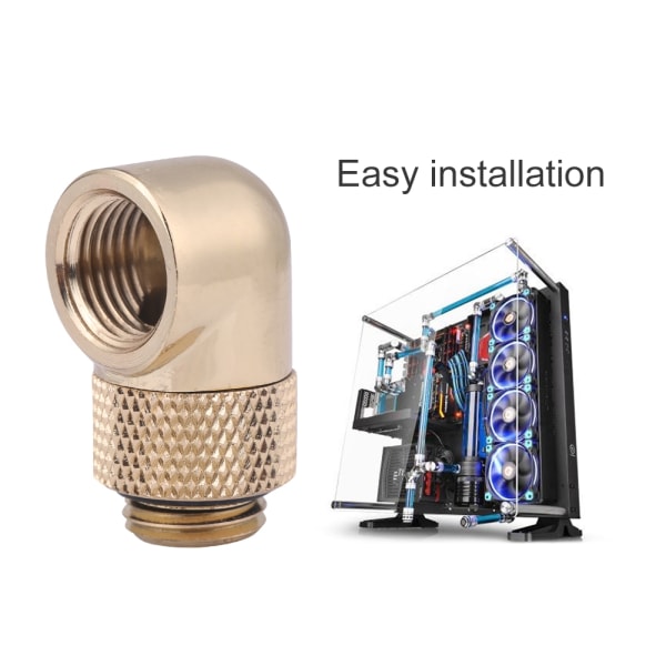 Rørfittingscomputer Vandkøling G1/4 gevind 90° albueforbindelse 360° rotation
