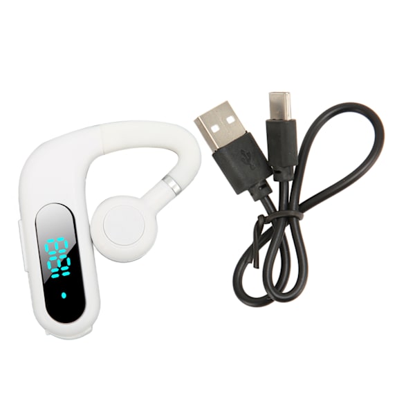 Bluetooth kuuloke V5.3 melua vaimentava hands free -kuuloke Ultrakevyt kannettava 180 astetta pyörivä mikrofoni yrityksille valkoinen