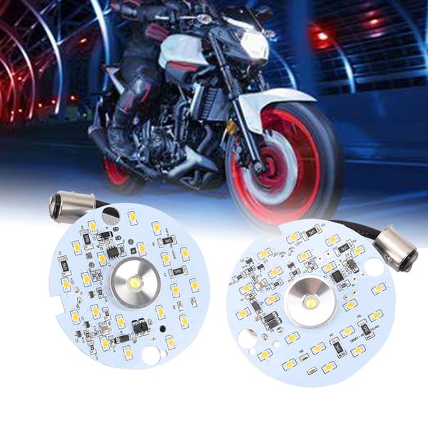 2 stk. ABS LED Motorsykkel Dagslys Blinklys Gul
