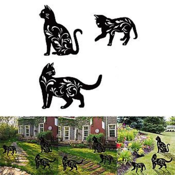 Metallkatt Silhuett Dekorativ Figur Ornament Hantverk