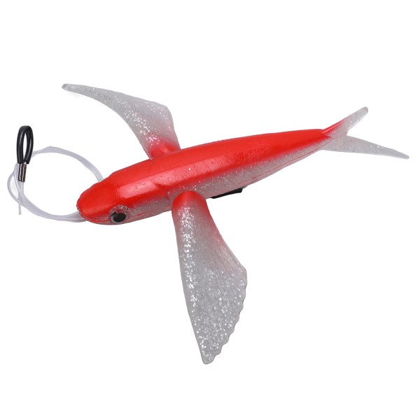 Simulering Flying Fish Lys farve Vandtæt bærbar lækker tun lokker med krog til marine tun makrel rød