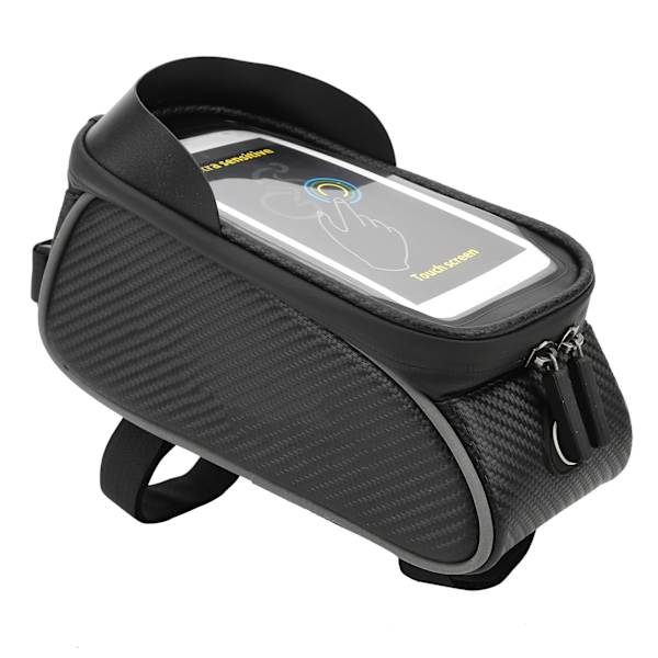 Cykeltaske Udendørs Mobiltelefon Front Beam Vandtæt Rørtaske Cykelsadel Polyester