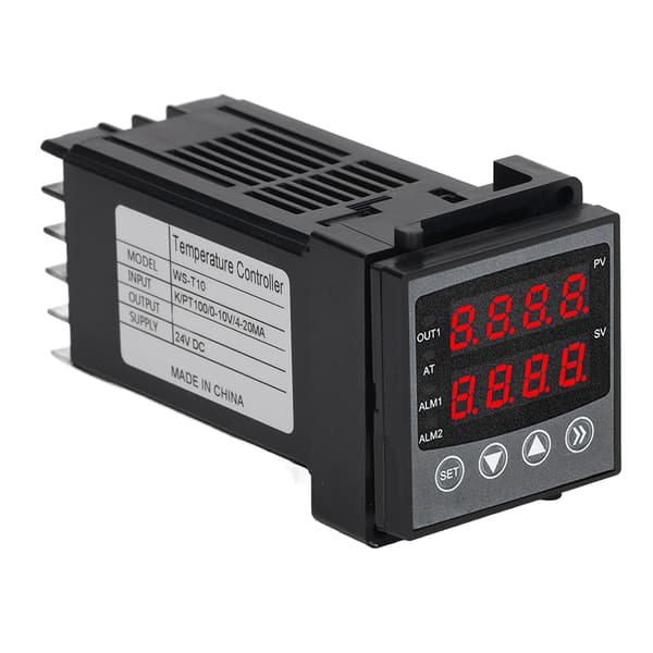 Digital temperaturregulator med alarm Intelligent PID-kontrol Dobbelt display termostat DC 24V