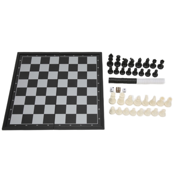 3 i 1 magnetiskt set 24,7x24,8 hopfällbart set med backgammon