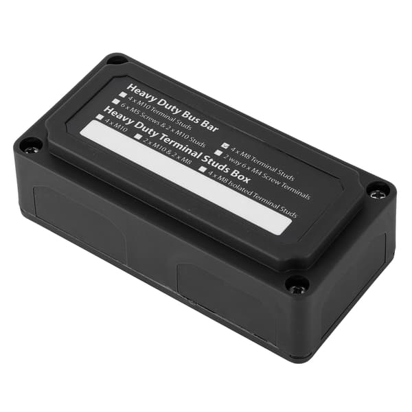 300A 48V DC Samleskinne Strømfordelingsboks 4 Studs Universal til Bil Båd RV Skib Sort