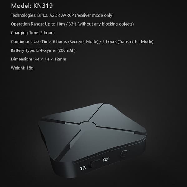 Bluetooth 5.0 AUX biladapter trådløs mottaker for telefon PC-lyd