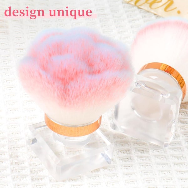 Pink Nail Dust Brush - Manikyrsminkverktyg för borttagning av akrylnagelpulver