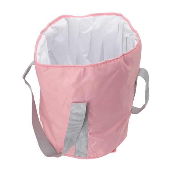 Hopfällbar fotbalja i polyester, dubbelskiktad hopfällbar campinghink med förvaringsväska för utomhusbruk, rosa