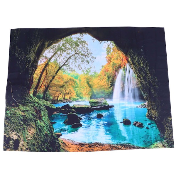 Cave River Landscape Pattern Gobeläng Väggbonad Väggfilt för Sovrumsdekor 200x150cm