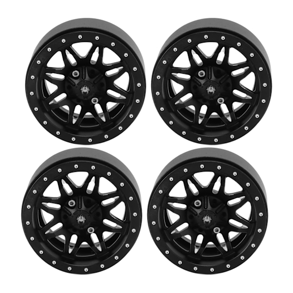 4 stk. For SCX10 Hjulnav Sølv Svart Aluminium Legering Stabil Enkel å Installere RC Hjulnav for Traxxas Utskifting
