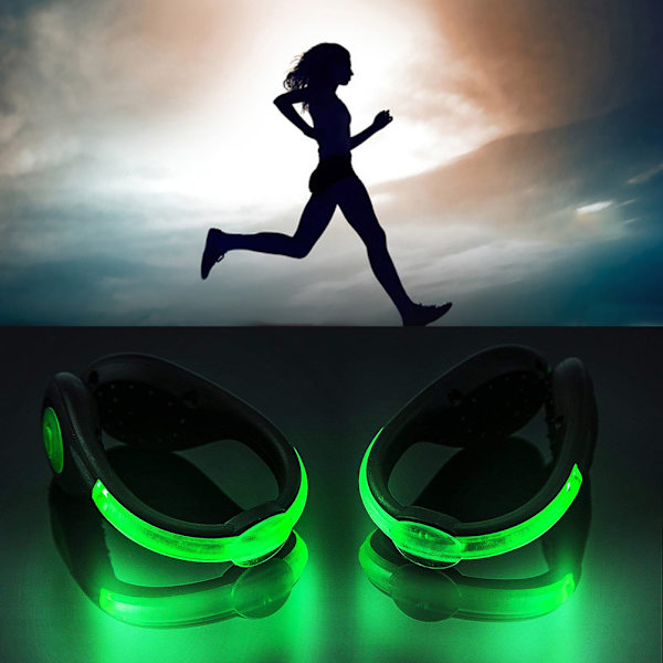 2stk LED Sko Clip Lights USB Opladning Sikkerhed Clip Lights til løb Jogging Gå Cykling