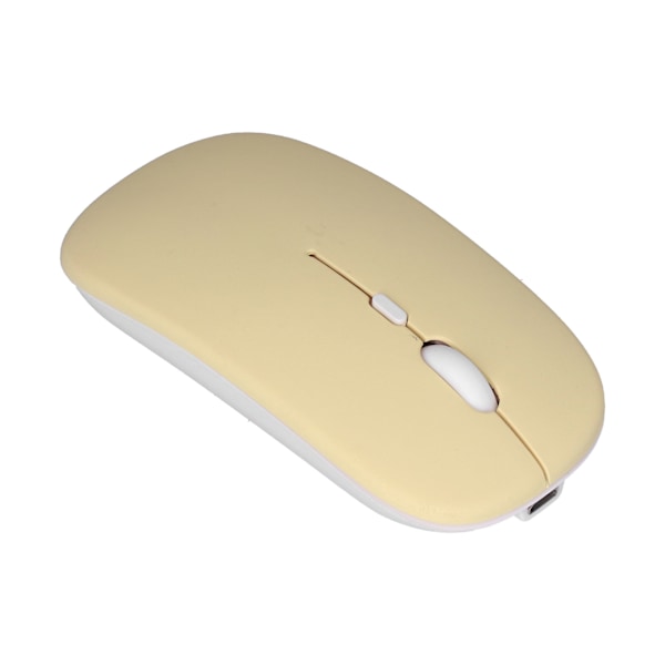 Trådløs Mus Genopladelig DualMode 2.4G Ergonomisk Lydløs Optisk Computer Tilbehør (Gul)