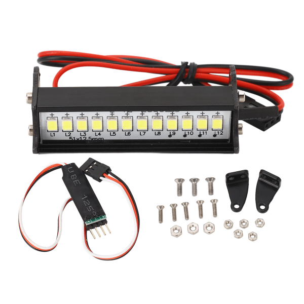RC Kattovalo 3-vaiheinen Kaukosäätöjohto 12 LED RC Kattolamppu Axial SCX10 90046:lle CC01 D90 D110 1/10 Crawlerille