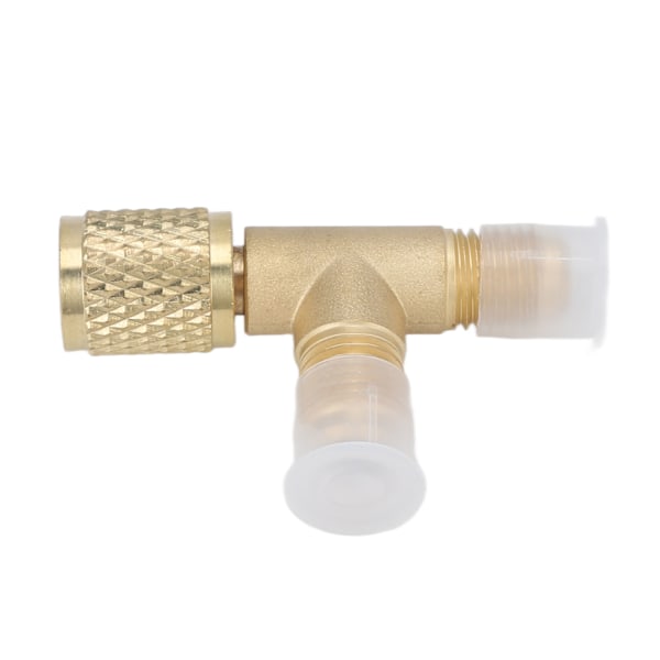 Snabbkoppling Tee Adapter med Ventilkärna Mässing 1/4in SAE Robust Struktur för R22 R12 R134